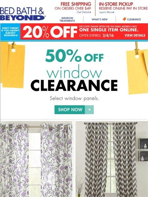 Enjoy a range of shipping options. . Bed bath and beyond curtains clearance